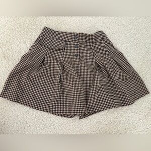 Zara’s Girls plaid skort- NWOT, black/brown, Sz 11-12